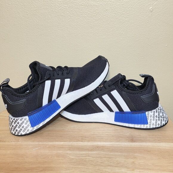 Adidas NMD R1 HP8977 Sneaker Black Royal Blue Logo Print Men\'s Size 8.5 main image 7